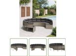 The Living Store Divano Da Giardino Con Cuscini Rotondo Grigio In Poly Rattan
