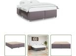 The Living Store Struttura Letto Grigia 200X200 Cm In Ecopelle