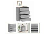 The Living Store Cassettiera Grey Sonoma 60X41X76 Cm Materiale A Base Di Legno