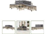 The Living Store Set Di Divani Angolari Da Giardino 3 Pezzi Con Cuscini Beige In Poly Rattan