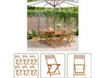 The Living Store Sedie Da Giardino 6 Pz. Pieghevoli In Tessuto Tortora E Legno Massiccio