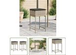 The Living Store Sgabello Da Giardino Con Cuscino 2 Pz. Poli Rattan Grigio Chiaro