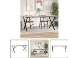 The Living Store Tavolo Da Pranzo X-Frame 180X90X75 Cm In Pino Massiccio E Ghisa