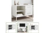 The Living Store Mobile Tv Bianco 68X39X50,5 Cm In Acciaio
