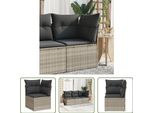 The Living Store Divano Da Giardino Angolare Con Cuscini In Poly Rattan Grigio Chiaro