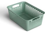 Cestino Portaoggetti 10L Con Manici - Senza Bpa - Organizzatore ( 37 X 26 X 17 Cm / Verde ) - Cestino Per Bagno Cucina Camera Da Letto, Cestino Per La Casa