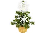 Albero Di Natale Artificiale Decorato Con 13 Ornamenti Tiny 1 In Vaso 25 Cm