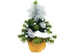 Albero Di Natale Artificiale Decorato Con 16 Ornamenti Tiny 3 In Vaso 25 Cm