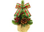 Albero Di Natale Artificiale Decorato Con 27 Ornamenti Tiny 8 In Vaso 25 Cm