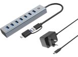 Conceptronic HUBBIES21GP Conceptronic Usb-Hub 7 Porte 3.0 ->7X3.0 +Typc 5Gbps M.Nz Gr