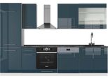 Vicco Cucina Componibile Fame-Line, 300 Cm , Pt Antracite, Blu Scuro Lucido/Bianco