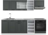 Vicco Cucina Componibile R-Line, 240 Cm , Pt Marmo, Antracite Casa Di Campagna/Bianco