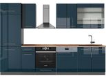 Vicco Cucina Componibile Fame-Line, 300 Cm , Pt Rovere, Blu Scuro Lucido/Antracite
