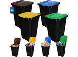 Kotarbau® Cestino Per Rifiuti Con Coperchio Set Di 4 Giallo Blu Verde Marrone Sistema Di Separazione Dei Rifiuti Cestino Per Rifiuti Domestici 50L Con Coperchio Sistema Di Separazione Dei Rifiuti Cestino Per Ripostiglio Con Coperchio Cestino Per Rifiuti Da Officina 50 Litri