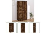 The Living Store Armadio Rovere Fumé 90X52X200 Cm Materiale Legno