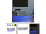 The Living Store Mobile Tv Con Luci Led Grigio Cemento 60X35X15,5 Cm