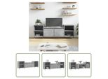 The Living Store Mobile Tv Grigio Cemento 160X35X55 Cm Materiale In Legno