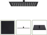 The Living Store Doccia A Pioggia In Acciaio Inox 40X40 Cm Quadrato Nero