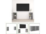 The Living Store Mobili Tv 2 Pz. Grigio Cemento 72X35X36,5 Cm Materiale A Base Di Legno
