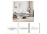 The Living Store Struttura Letto Con Testiera E Pediera In Metallo Bianco 160X200 Cm