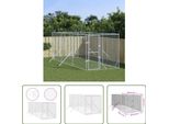 The Living Store Cuccia Per Cani Da Esterno Silver 2X6X2 M Acciaio Zincato
