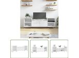 The Living Store Mobile Tv Bianco Lucido 160X35X55 Cm Materiale In Legno