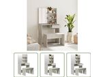 The Living Store Set Da Toilette In Cemento Grigio 74,5X40X141 Cm