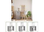 The Living Store Comodino Con Luci Led Grigio Cemento 90X42X132,5 Cm