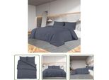 The Living Store Set Di Biancheria Da Letto Antracite 200X220 Cm Microfibra Leggera