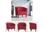 The Living Store Sedia Club In Tessuto Rosso Vino