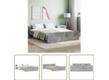 The Living Store Struttura Letto Con Testiera E Pediera In Cemento Grigio 140X200 Cm