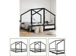 The Living Store Letto Per Bambini Nero 2X(90X190) Cm In Legno Di Pino Massiccio