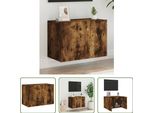The Living Store Mobile Tv A Parete In Rovere Fumé 60X30X41 Cm