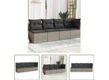 The Living Store Divano Da Giardino Con Cuscini A 4 Posti In Poly Rattan Grigio