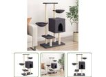 The Living Store Albero Per Gatti Con Tiragraffi In Sisal Grigio Scuro 117 Cm