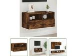 The Living Store Mobile Tv A Parete Rovere Fumé 60X30X30 Cm Materiale Legno