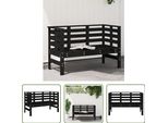 The Living Store Panca Da Giardino Nera 111,5X53X71 Cm In Legno Di Pino Massiccio
