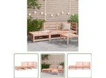 The Living Store Divano Da Giardino Con Sgabello 2 Posti In Legno Massiccio Di Abete Douglas