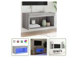 The Living Store Mobile Tv Con Luci Led Grigio Sonoma 60X30X30 Cm