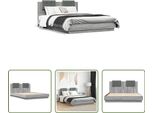 The Living Store Giroletto Con Testiera Grigio Sonoma 140X200 Cm In Materiale Ligneo