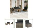 The Living Store Set Di Divani Da Giardino 8 Pezzi Con Cuscini In Poly Rattan Grigio