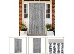 The Living Store Tenda Fly Grigio, Nero E Bianco 100X230 Cm Ciniglia