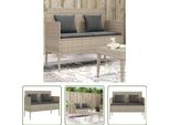 The Living Store Panchina Da Giardino Con Cuscini In Poly Rattan Grigio Chiaro