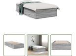 The Living Store Struttura Letto Con Cassetti Grigio Sonoma 90X200 Cm Materiale Legno