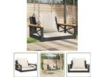 The Living Store Sedia Sospesa Con Cuscino Nero 63X62X40 Cm Poly Rattan