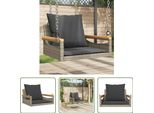 The Living Store Sedia Sospesa Con Cuscino Grigio 63X62X40 Cm Poly Rattan