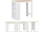 The Living Store Tavolo Da Bar Con Ripiano Bianco 110X50X103 Cm