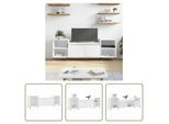 The Living Store Mobile Tv Bianco 160X35X55 Cm Materiale Legno