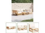 The Living Store Set Da Giardino 7 Pezzi Con Cuscini In Legno Massiccio Di Acacia