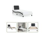 The Living Store Struttura Letto Con Testiera Bianca E Nera 80X200 Cm In Ecopelle